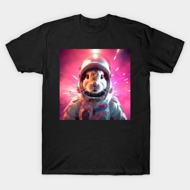 Vaporwave Retrowave Synthwave Bunny - Astronaut - Rabbit - Space Fantasy Illustration T-Shirt by bullquacky